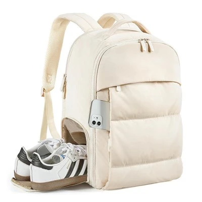 Mochila acolchada hinchada para gimnasio para mujer con compartimento para zapatos