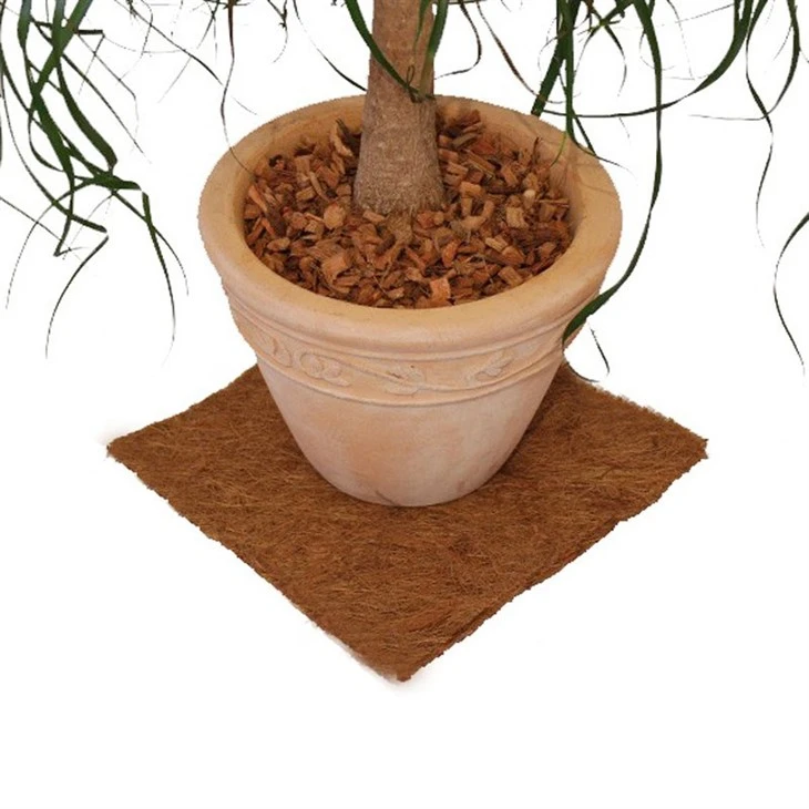 Square Shaped Natural Coir Mulch Mats For Plant Cover